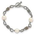 thumbnail image 4 of Shey Couture  Sterling Silver with 14K Accent 7.5 Inch Antiqued 10-10.5mm Freshwater Cultured Pearl Bracelet, 4 of 4