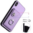 thumbnail image 6 of Allytech Wallet Case for Apple iPhone XS/X with Ring Holder Stand, Vintage Premium PU Leather 8 Cards Slots Shockproof Bumper Anti-Scratch Magnetic Closure Case Cover for iPhone XS/X,Purple, 6 of 6