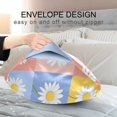 thumbnail image 4 of Yayeee Pillowcase King Size Set of 2 Satin Wrinkle Resistant Pillow Case, Light Blue Daisy, 4 of 8