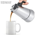 thumbnail image 2 of Portable Stainless Steel Coffee Pot Moka Espresso Maker Mocha Pot Coffee Brewing Tool (300ml), 2 of 8