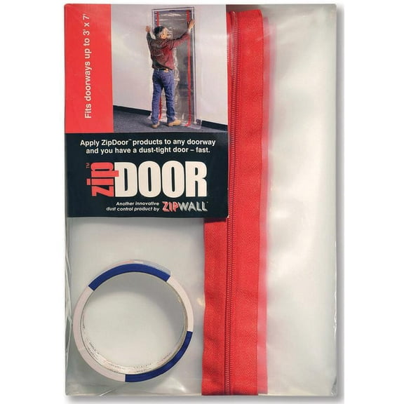 Zipwall Dust Barrier Door,Clear,3 Ft x 7 Ft ZDS