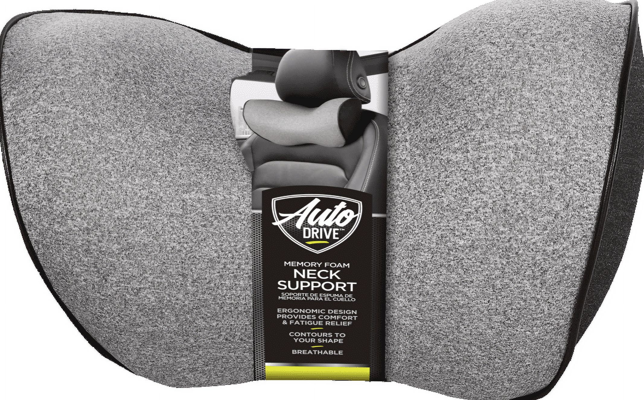 (2 pack) Auto Drive 1 Piece Memory Foam Car Head Support Polyester Gray - Universal Fit, 22CU15