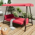 thumbnail image 5 of TQKVIPI 3-4 Seat Outdoor Porch Swing with Adjustable Canopy Patio Swing Bed with Stand Large Swing Glider Bench Chair Outside 800 lbs with Removable Cushions for Yard Garden Poolside Balcony, 5 of 12