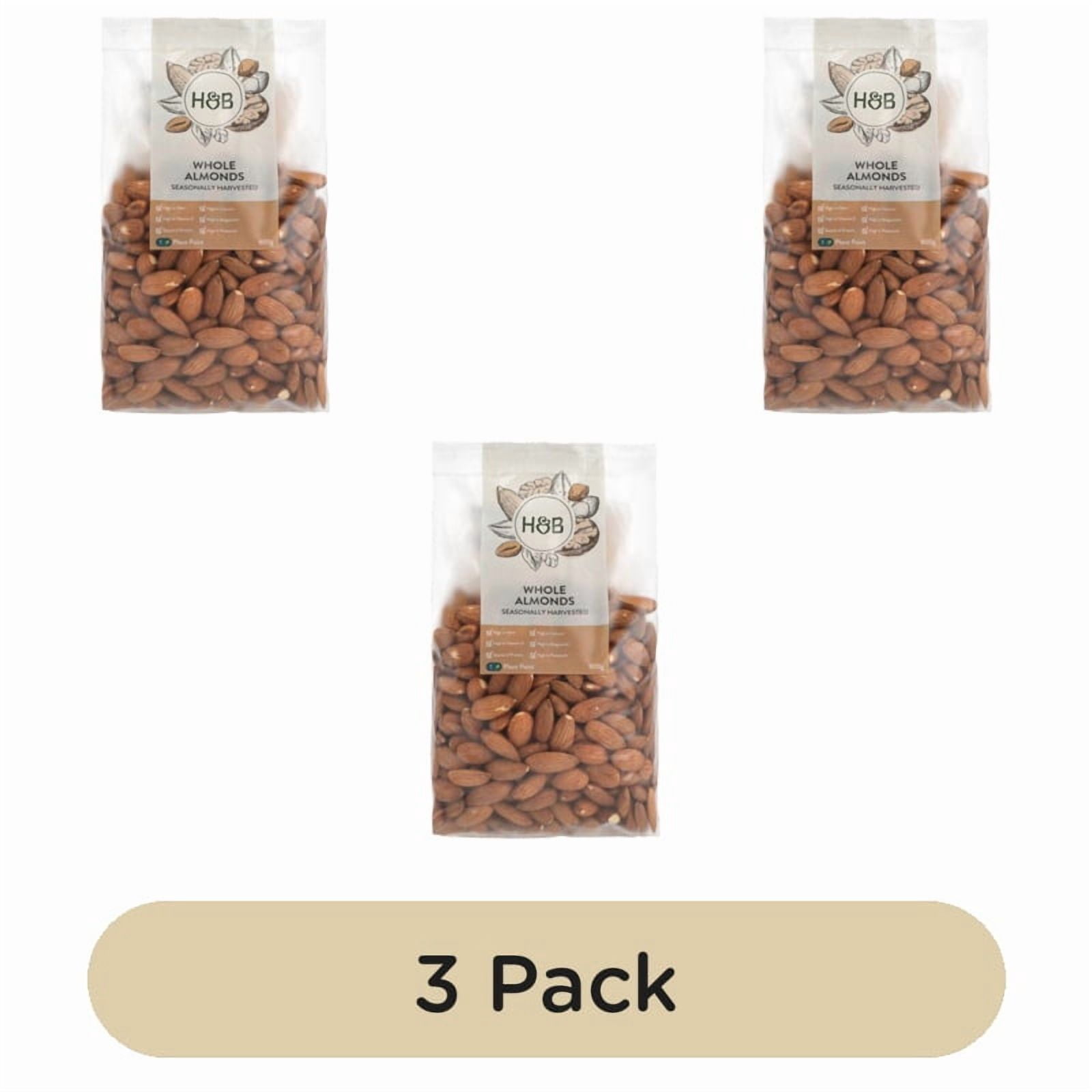 Holland & Barrett Whole Almonds 800g, British Import (Pack of 3)