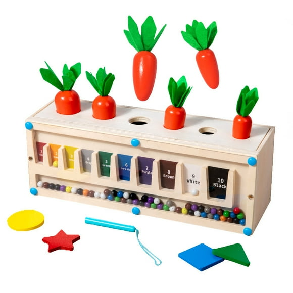 Toys for Toddler Age 1, 2, 3 Year Old, Wooden Color & Shape Sorting Matching Box, Early Learning Toys for 12+ Month