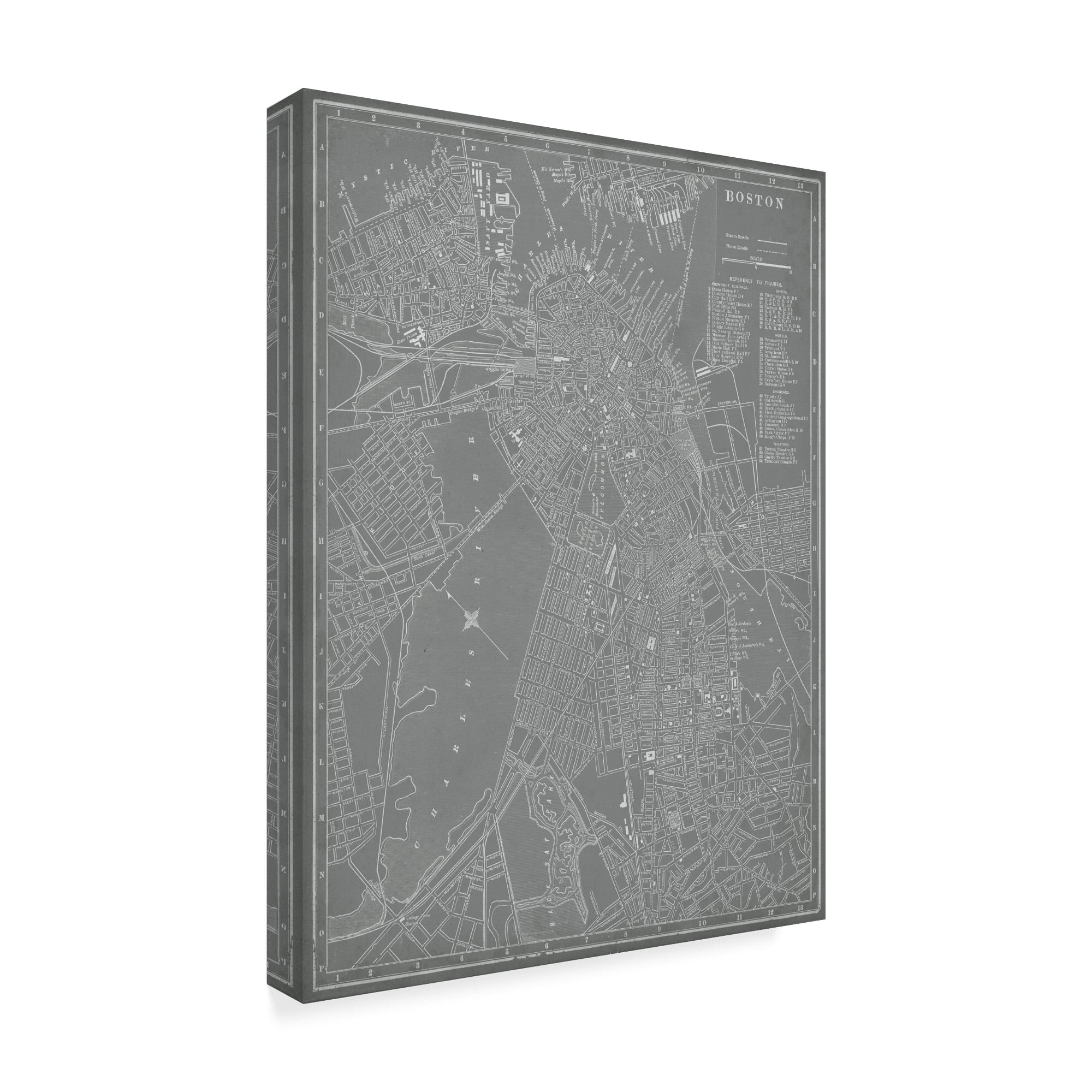 Trademark Fine Art 'City Map of Boston' Canvas Art by Vision Studio
