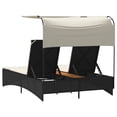 thumbnail image 6 of vidaXL Patio Double Sun Lounger Black PE rattan Double, 6 of 6