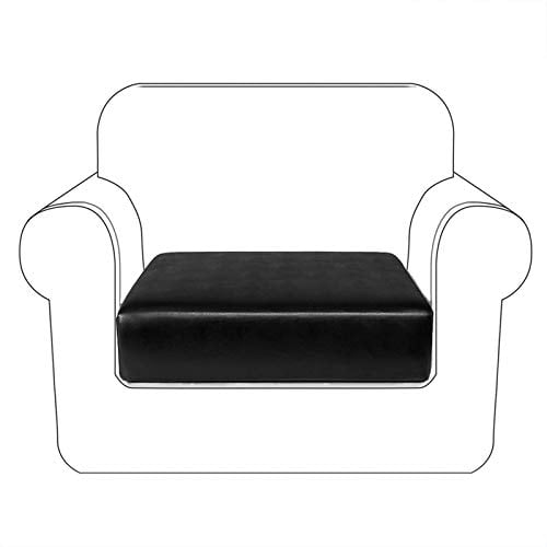 Pu Sofa Cushion Covers Leather Rv Seat Slipcover With Elastic Bottom Waterproof Furniture Protector For Living Room Washable 1 Seater Chair Black Com Pu Sofa Cushion Covers Leather Rv Seat, Black Leather Sofa Cushion Covers