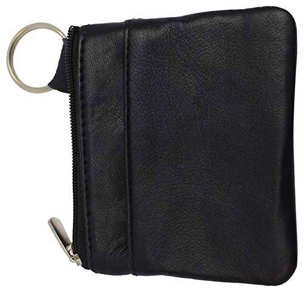 Label M E PU Leather Key Case Pouch Wallet Keychain Key Holder Ring with 6  Hooks Zipper, Emergency Cash Pocket. (BLACK - SMALL - 10.5cm x 6.5cm) :  Amazon.in: Fashion