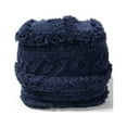 thumbnail image 2 of Baxton Studio Curlew Moroccan Inspired Navy Handwoven Cotton Pouf Ottoman, 2 of 4
