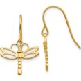 thumbnail image 1 of 14K Yellow Gold Dragonfly Shepherd Hook Earrings (26 X 16) Made In United States tm748, 1 of 5