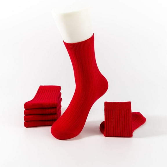 MBLBC Men's Solid Color Casual True Rib Crew Socks 3 Pairs Cotton Comfort and Breathable