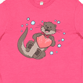 thumbnail image 4 of Inktastic Cute Smiling Valentine's Day Otter with Heart Youth T-Shirt, 4 of 5