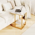 thumbnail image 2 of Gymax 2 Pcs Table d'Appoint en C Compacte à 2 Niveaux Table de Bout de Rangement pour Petit Espace Blanc, 2 of 10