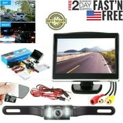 Angle View: Wired Car Backup Camera Rear View System With Night Vision& 5" LCD Monitor US