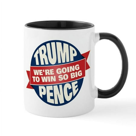 

CafePress - Trump Pence Win So Big Mug - 11 oz Ceramic Mug - Novelty Coffee Tea Cup