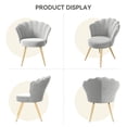 thumbnail image 6 of Hawsaiy Modern Velvet Accent Chair with Gold Metal Legs,Upholstered Vanity Chair for Bedroom, Makeup Room, or Living Room, Gray, 6 of 8