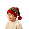 thumbnail image 2 of Christmas Knitted Beanies Hat for Kids, Christmas Santa Hat with Plush Ball Winter Warm Crochet Bearded Handmade Xmas Cap for Children, 2 of 6