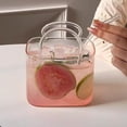 thumbnail image 6 of Glass Bubble Cup with Straw - Handbag Shaped Portable Trendy Drinking Glass - Reusable Beverage Cup for Juice Tea Coffee - Clear, 6 of 6
