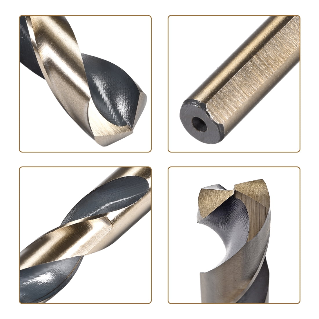 Unique Bargains 16.5mm Black Nitride Gold Titanium Coated Steel Twist Drill Bits