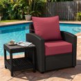 thumbnail image 7 of Pakunoda Outdoor Deep Seat Cushion with Backrest, 24" x 24" x 6.5" Waterproof Patio Chair Replacement Cushion for Sofa Couch, Fuchsia Red, 7 of 7