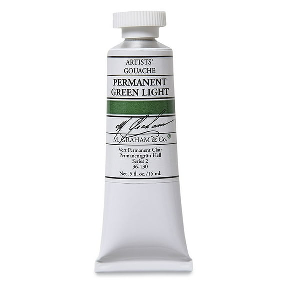 M. Graham Artists' Gouache - Permanent Green Light, 15 ml tube