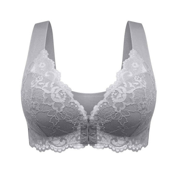 Plus Size Bras for Women Front Closure Wireless Underwear Push up Lace Bra Soft Bra Everyday Underwear Bras 8XL-9XL on Clearance