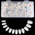 thumbnail image 1 of Juego de uñas acrílicas naturales para salones de arte y uso doméstico, cobertura total, 10 tamaños con caja de almacenamiento, 500 puntas cortas para uñas de ataúd, 1 of 4