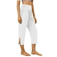thumbnail image 7 of Gamivast Capri Pants for Women Baggy High Elastic Waist Yoga Pants with Pockets Stretchy Soft Side Slip Comfy Workout Trousers Trendy Casual Wear, 7 of 7