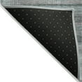 thumbnail image 4 of 9' X 12' Teal Blue Gray And Charcoal Striped Washable Indoor Outdoor Area Rug, 4 of 5