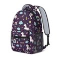 thumbnail image 2 of Unicorn and Rainbow Purple Pattern Backpack for School, Cute School Bag with Adjustable Shoulder Straps and Padded Back, 15.3"x11"x6.7", 2 of 5