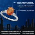 thumbnail image 2 of Gem Stone King 14K White Gold Twilight Orange Mystic Quartz and White Lab Grown Diamond Engagement Ring for Women | 2.90 Cttw | Oval 10X8MM | Gemstone Birthstone | Size 8, 2 of 6