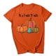 thumbnail image 4 of Blusa de manga corta con estampado de otoño y cuello redondo informal de verano para mujer Pompotops  hfajkhk139941, 4 of 4