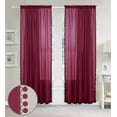 thumbnail image 2 of Pom-Pom Tassel Window Drapes, (Set of 2) Multipurpose Sheer Curtains, 60 X 84, Burgundy, 2 of 5