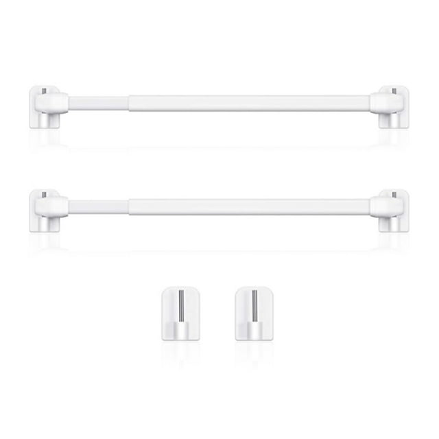 2 Pieces Adjustable Curtain Rod Extendable Bars Drilling 2 Pole Without Drilling Hanging Rods Self Adhesive for Home Bathroom Hotel