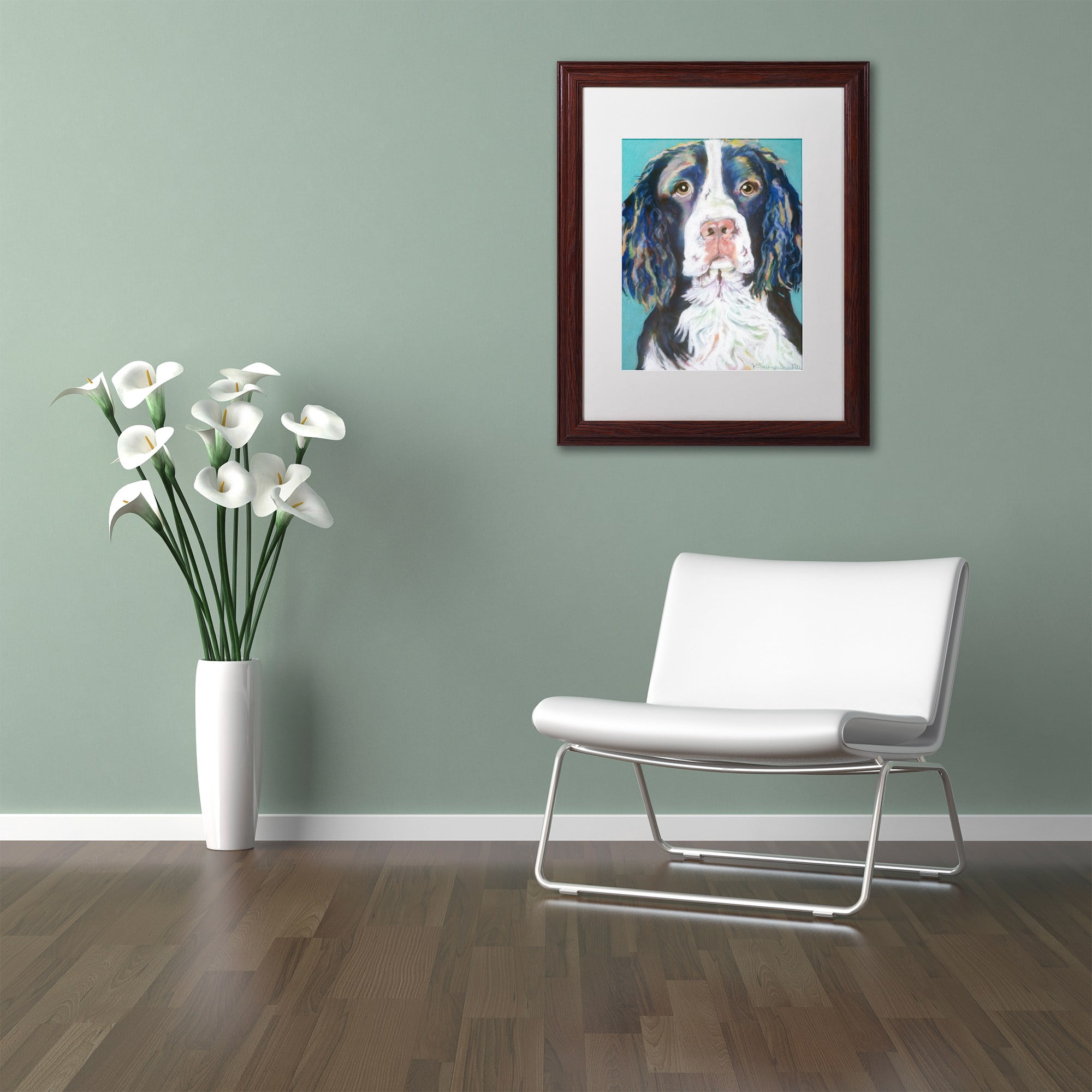 Trademark Fine Art "Dodger" Canvas Art by Pat Saunders-White, White Matte, Wood Frame