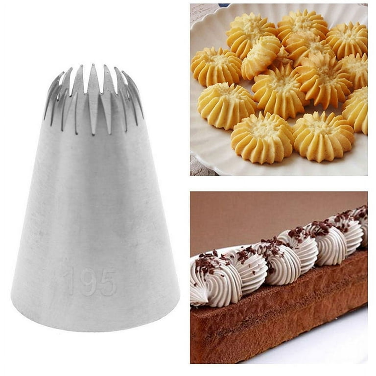 195 Cake Head Metal Icing Piping Nozzles Stainless Steel Cake