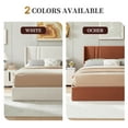 thumbnail image 5 of Queen Lift up  Large Storage Platform Bed Frame with Fabric Upholstered Wingback 41.73" High Headboard, White, 5 of 14