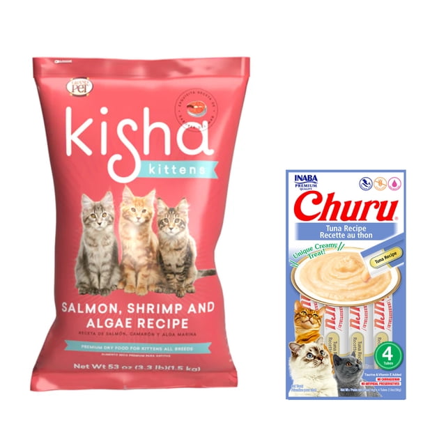 GrandPet Kisha Kittens 1.5 kg + Churu Atún Sobre con 4 Tubos de 14 g