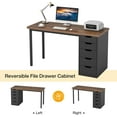thumbnail image 5 of Tribesigns Computer Desk with 5 Drawers, 47 inches Rustic Brown Home Office Desk with Storage, Modern Study Writing Table Workstation for Small Spaces, Brown & Black, 5 of 5