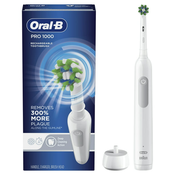 Zijn bekend scheuren romantisch Oral-B Pro 1000 Rechargeable Electric Toothbrush, White, 1 Ct - Walmart.com
