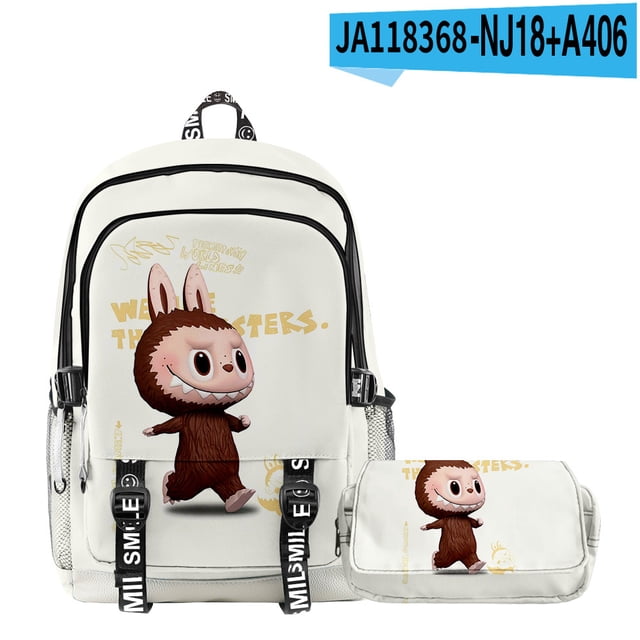 Labu Cartoon Printed Schoolbag, Teenage School Schoolbag Two Piece Set, Breathable Backpack Boys Girls-week