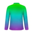thumbnail image 4 of ZCFZJW Mens Long Sleeve Polo Shirts Casual 1/4 Zipper Tie Dye Gradient Printed Athletic Golf Tennis T-Shirt Tops Lapel Collar V Neck Graphic Tees Shirt Green XXL, 4 of 5
