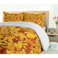 thumbnail image 5 of Ambesonne Tree Duvet Cover Sets, Shady Fall Oak Maple Leaf, 2-King, Earth Yellow Marigold, 5 of 7