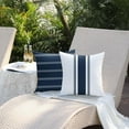 thumbnail image 3 of Outdoor Pillow Covers 18x18 Inch Set of 4 Navy Blue Waterproof Modern Geometry Throw Pillows Outdoor Summer Waterproof Decor for Patio Funiture Garden Polyester Cushion Covers 013N18, 3 of 6