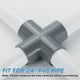 thumbnail image 4 of Conectores de 3/4", 4Pcs Conector de Codo de 4 Vías, Accesorio de Esquina, Gris, 4 of 7