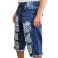 thumbnail image 2 of Notus Men's Distressed Ripped Denim Jean Shorts - Stylish, Comfortable, Durable, Summer Casual Wear Indigo Blue 30, 2 of 3