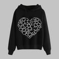 thumbnail image 2 of CheerKidz Women's All-Over Print Hooded Sweatshirt with Drop Shoulder Design Long Sleeve Oversized Fit Trendy Streetwear Pullovers(Black#3,L), 2 of 3