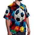 thumbnail image 2 of Football Men's Casual Hawaiian Shirts, Printed Button Down Short Sleeve Summer Beach Tops with Spread Collar - Unisex, 2 of 6