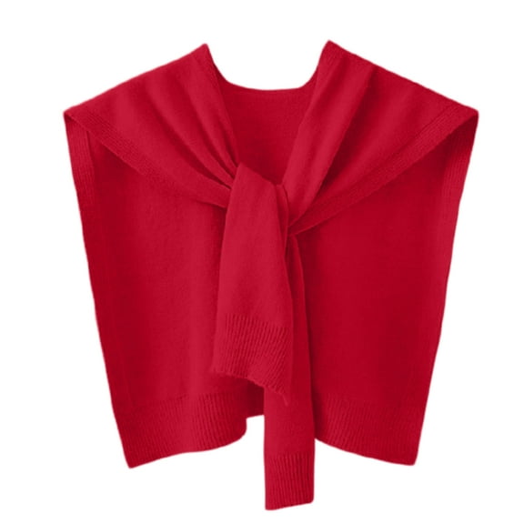 Sweater Shawl Wraps for Women Sweater Knitted Knotted Shawls Travel Casual Scarf Cape Shoulder Tops Fashion Wrap Red One Size